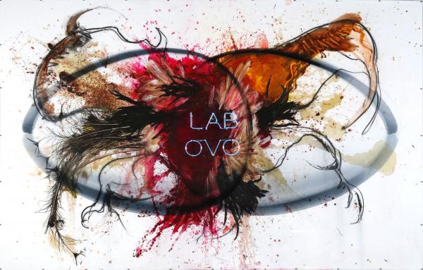 Painting on canvas, neon, Koen Vanmechelen