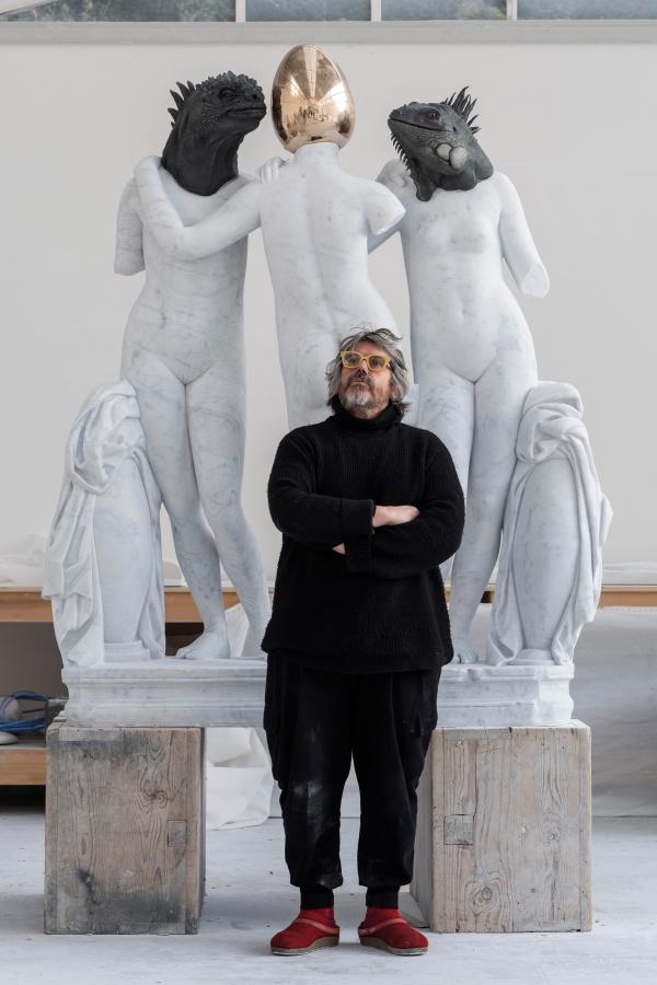 Portrait Koen Vanmechelen, marble studio, © Koen Vanmechelen, photo by Laura Veschi, 2026 